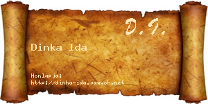 Dinka Ida névjegykártya